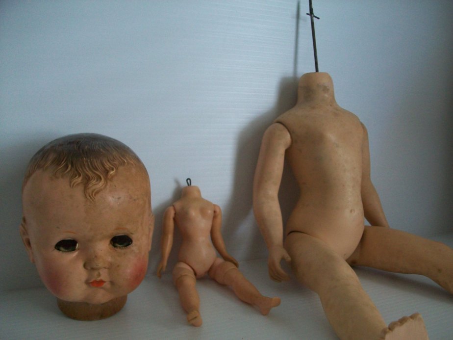 Antique doll parts for assemblage | antique doll head | antique dolls | composition doll parts | antique doll torso vintage doll arms dolls de GTDesigns
