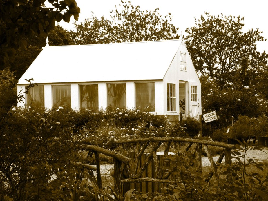 Greenhouse on the Garden Path, Sepia Photography, Farmhouse Decor, White Decor, French Country Cottage, Rustic Art, Gallery Wall, Eye Candy de CrazyFabBoutique