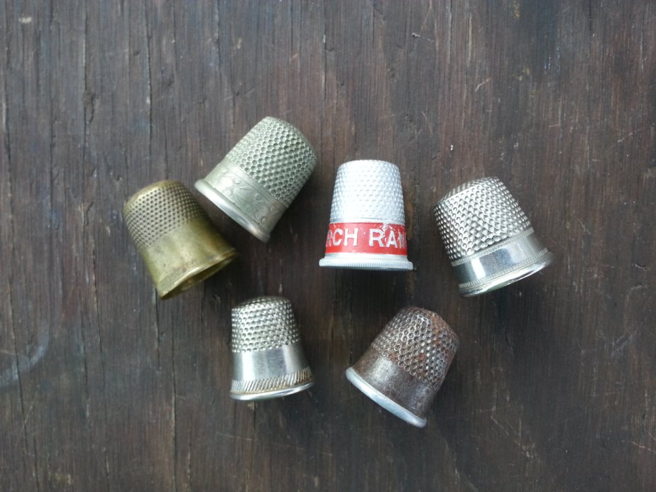 vintage thimbles . instant collection of thimbles . sterling silver thimble . silver thimbles . sewing thimbles