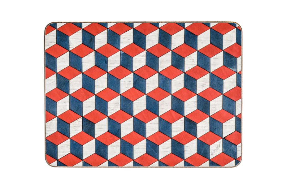 6 Red Placemats Retro placemats Geometric Placemats Art Deco placemats Housewarming Gift Red Place Mat Retro Tablemats Geometric Tablemat by EInderDesigns